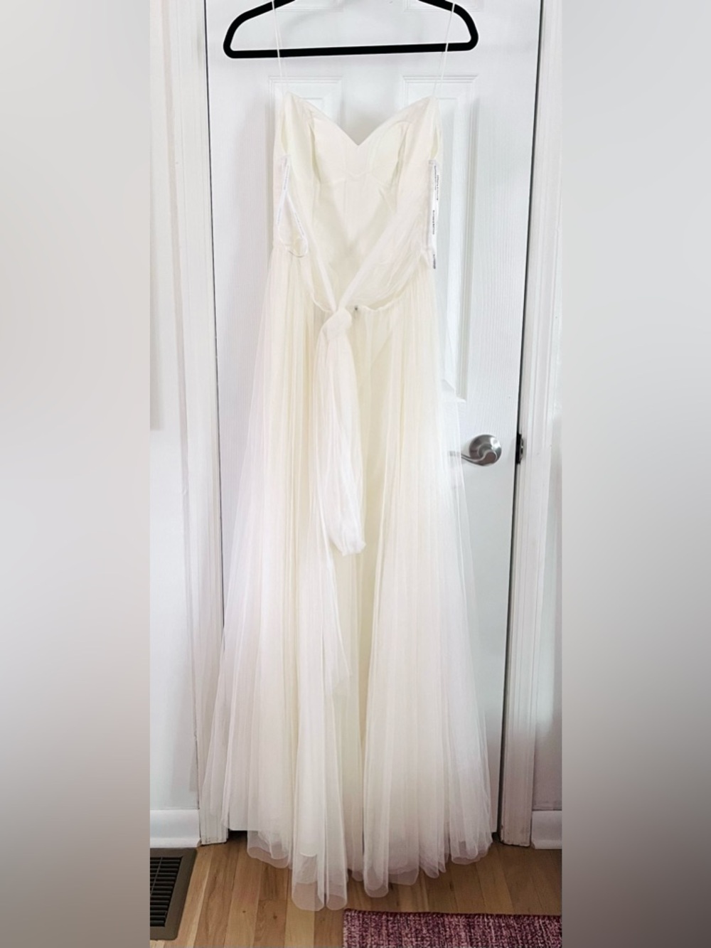 Watters Ivory Spaghetti-Strap Tulle Wedding Gown - Picture 4 of 9